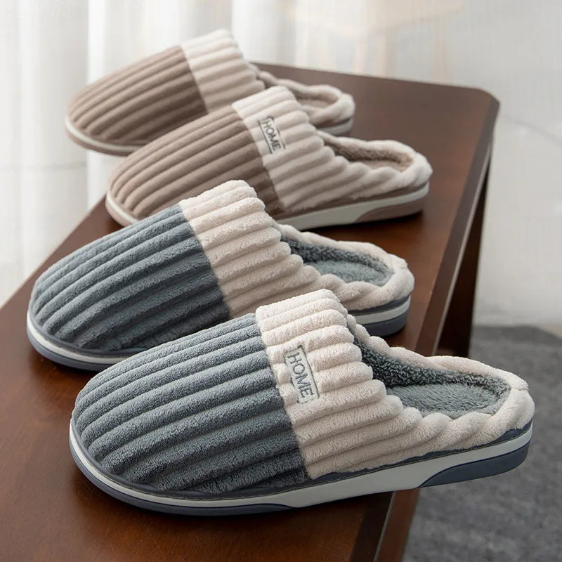 New Big Size 48 49 Men Home Slippers Winter Warm Slipper Couples Comfort Furry Shoes Casual Shoes Indoor Thick Plush Slides