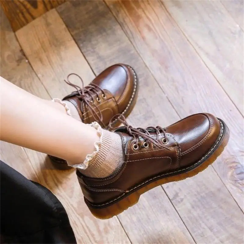 shoes women Oxfords Lace Up Brogue Shoes Flat Platform Ladies Non-slip Shoes Breathable Casual woman Low Footwear zapatos mujer - reetell