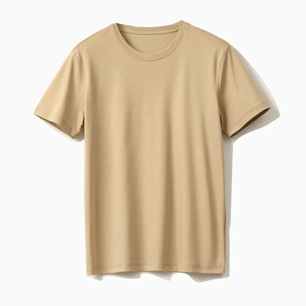 Summer Men Mulberry Silk Mercerized Cotton T Shirt V-neck Loose Short Sleeve Basic T-shirts 7%Silk