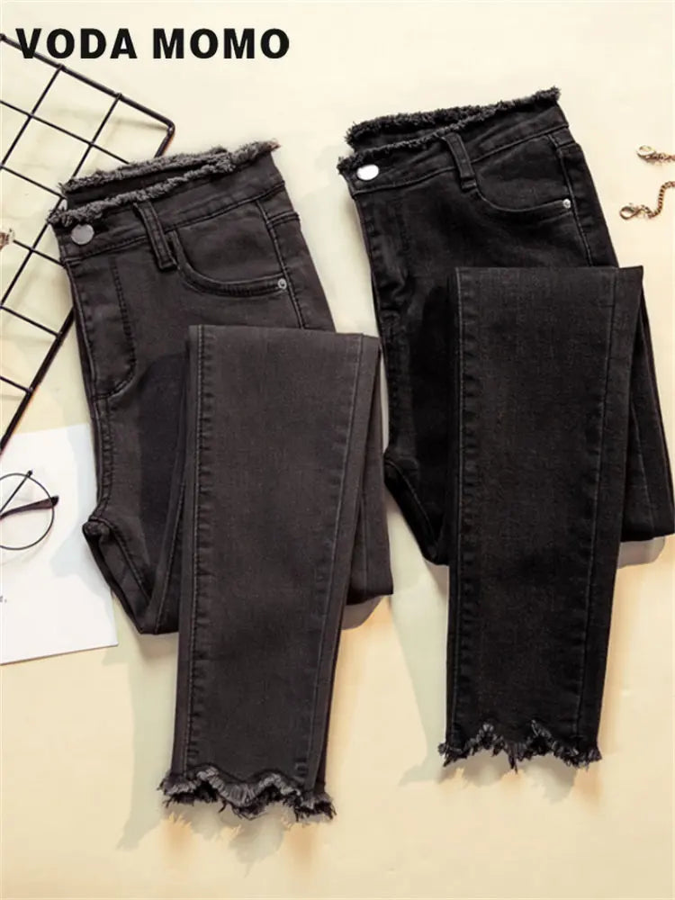 Jeans Female Denim Pants Black Color Womens Jeans woman Donna Stretch Bottoms Feminino Skinny Pants For Women Trousers - reetell