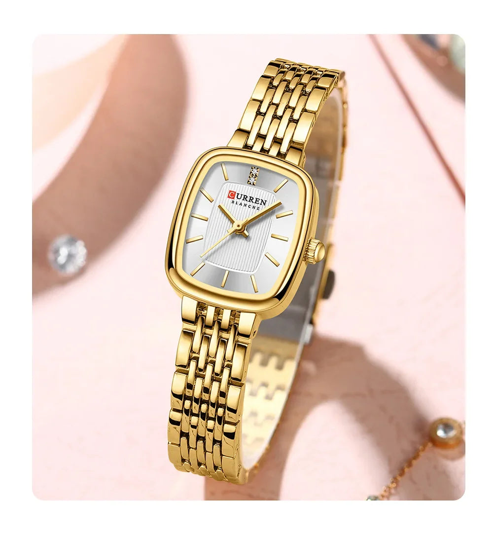 CURREN New Fashion Stainless Steel Date Women Watches Casual 30M Waterproof Girl Ladies Wristwatch Female Clock Relogio Feminino