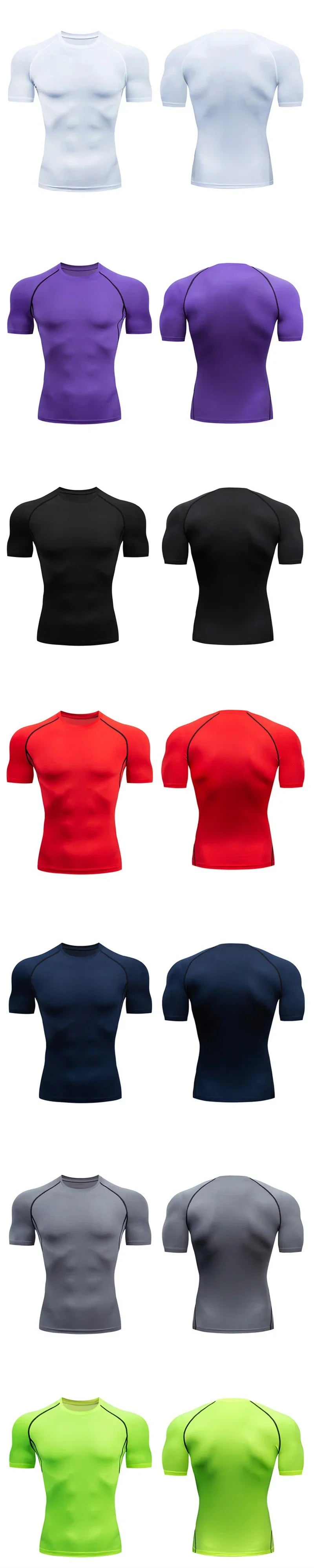 Men's Compression Shirts Summer Short Sleeves Tees T-shirt Gym Workout Fitness Running Tops Undershirts Baselayer Sportswear