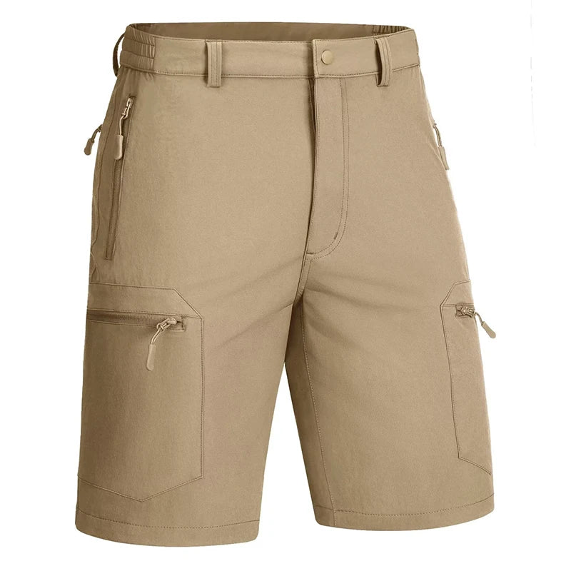 MAGCOMSEN Summer Quick Dry Men's Shorts Working Travelling Short Pants with 5 Zipper Pockets - reetell