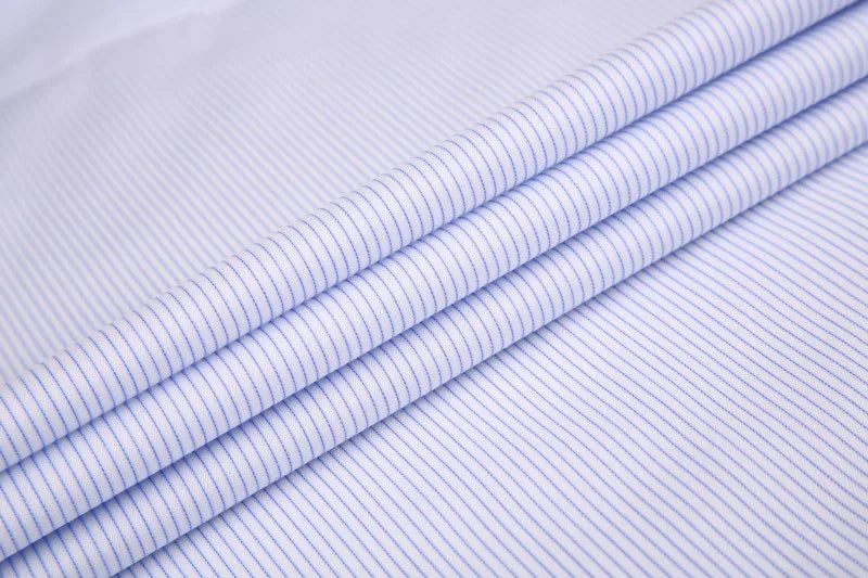 High Quality 100% Cotton Men Dress Long Sleeve Shirt New Solid Male Plus Size Regular Fit Stripe Business Shirt White Blue 8XL - reetell