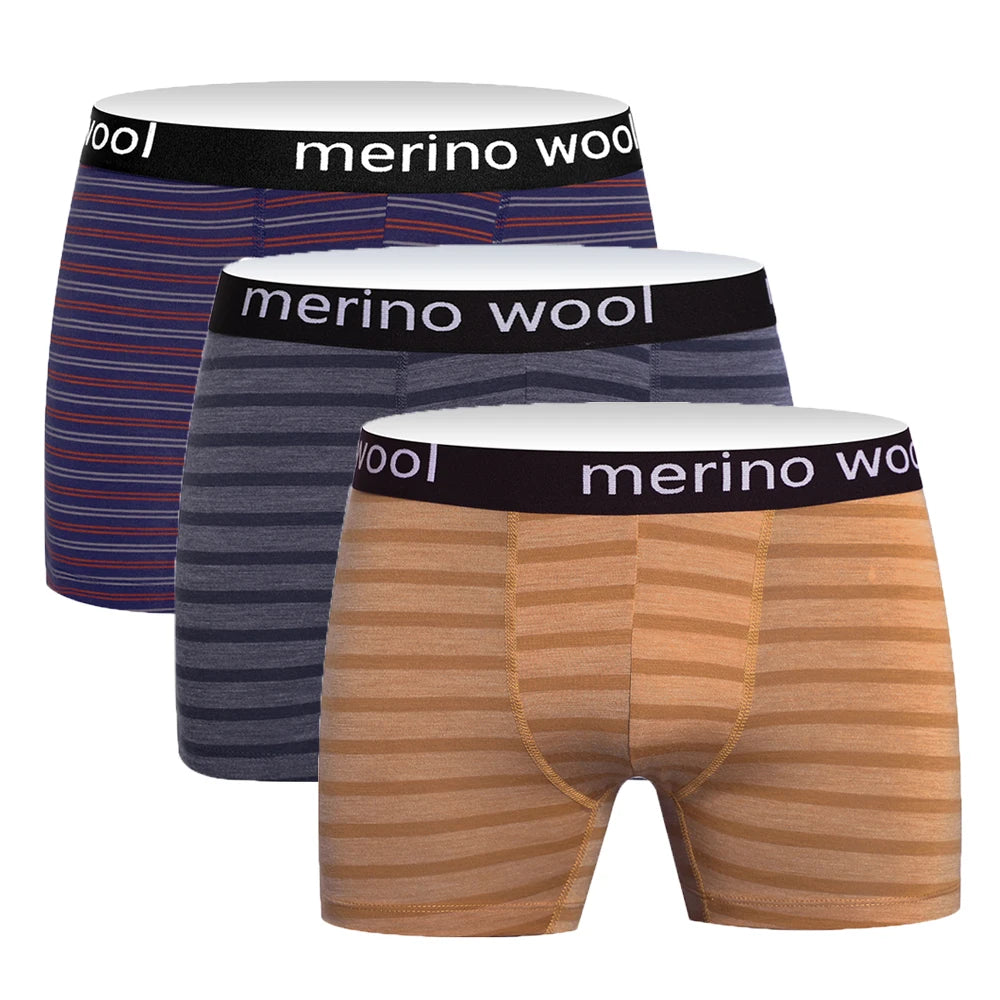 Mens Merino Wool Underwear Boxer Briefs 87% Merino Wool Boxers Soft Breathable Moisture Wicking Sports Fitness Boxershorts - reetell