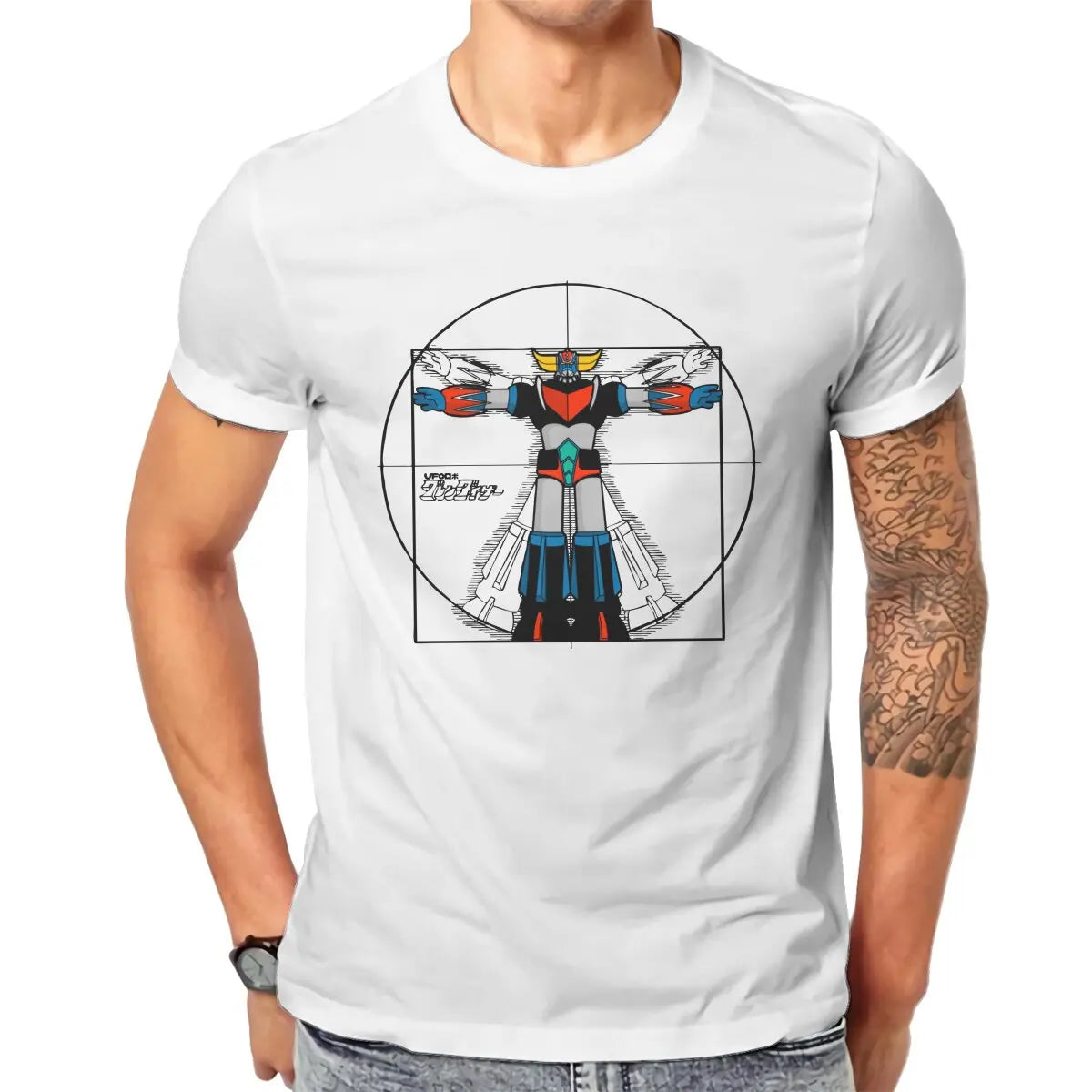 Men 192 Vitru Grendizer Goldorak UFO Robot T Shirt  100% Cotton Clothing Vintage Short Sleeve Tee Shirt Gift Idea T-Shirts - reetell