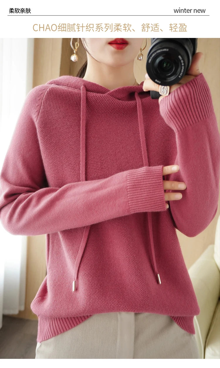 Hoodies And Sweatshirts Long Sleeve Sweaters For Women Wool Clothing New Arrivals Knitted Jumpers Female Outerwears Fashion Tops - reetell