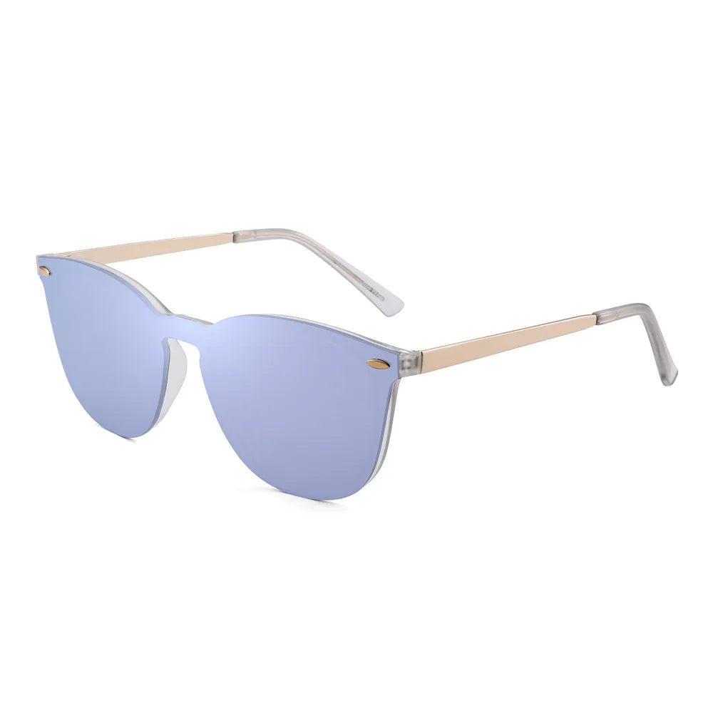 JIM Trendy Rimless Mirrored Sunglasses Reflective Sun Glasses for Women Men UV400 - reetell