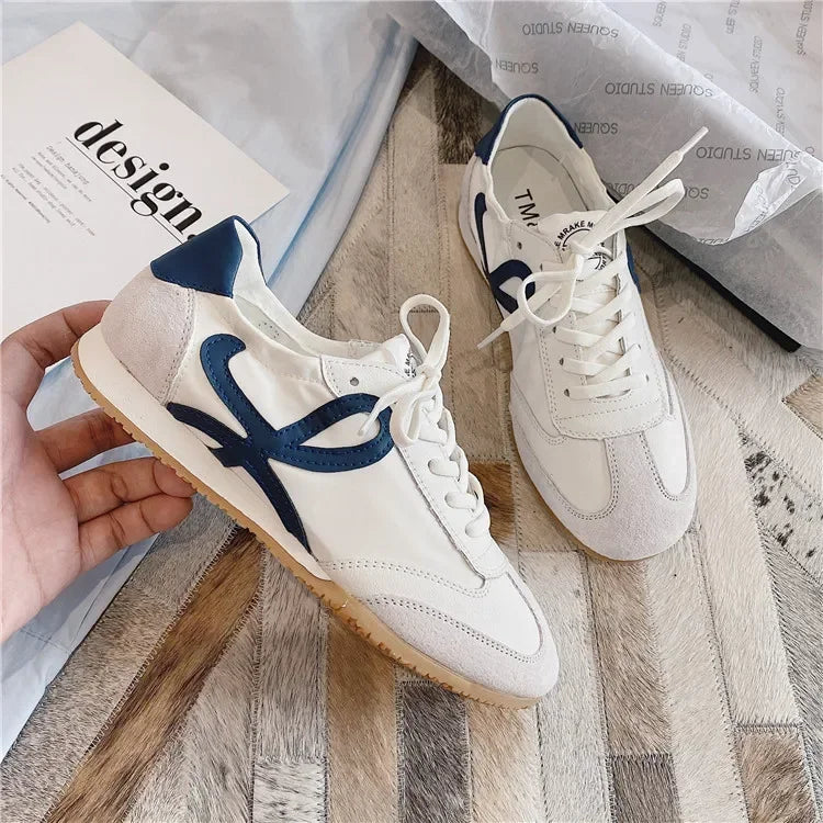 Retro Women Flat Bottom Casual Lightweight Breathable Classic Jogging Sneakers Vulcanize Walking Shoes Female Outdoor Trainers - reetell