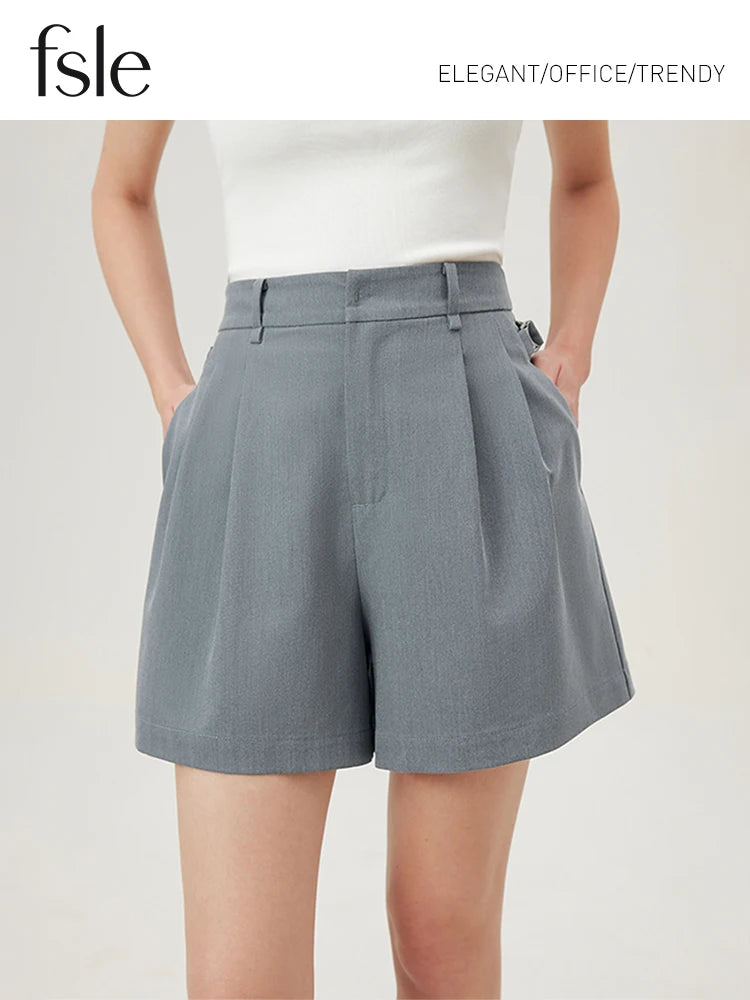 FSLE Summer Commuting Versatile Casual Shorts For Women 2024 Summer New Female Suit Shorts Pants Office Lady 24FS12396 - reetell