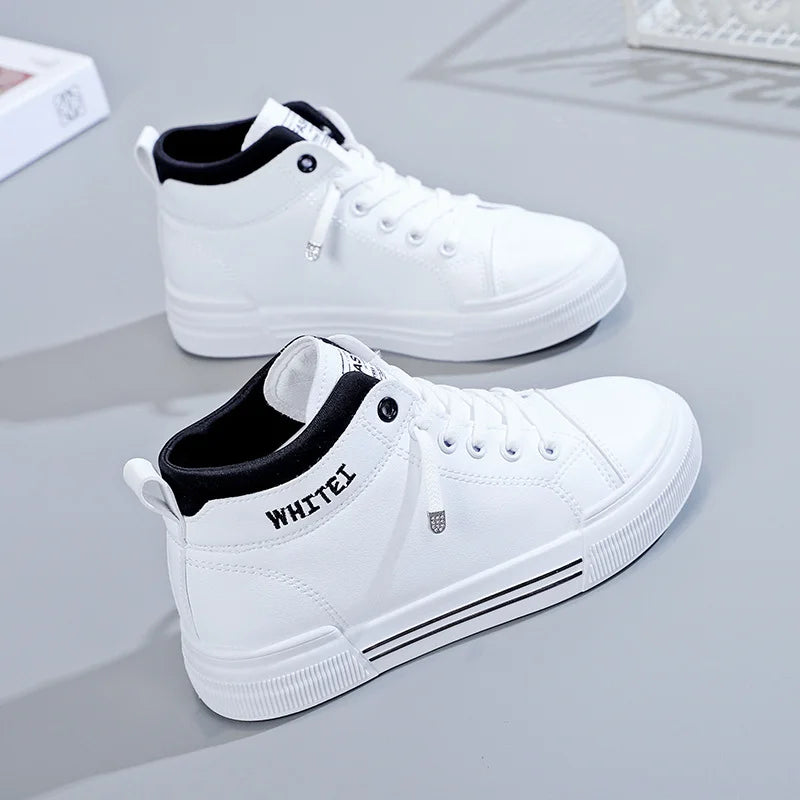 Women's Fashion High-top Breathable Sneakers 2023 Trend White Flat Casual Sports Designer Running Shoes for Woman Tennis Ladies - reetell