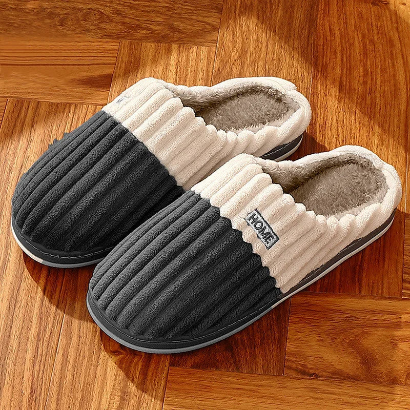 New Big Size 48 49 Men Home Slippers Winter Warm Slipper Couples Comfort Furry Shoes Casual Shoes Indoor Thick Plush Slides