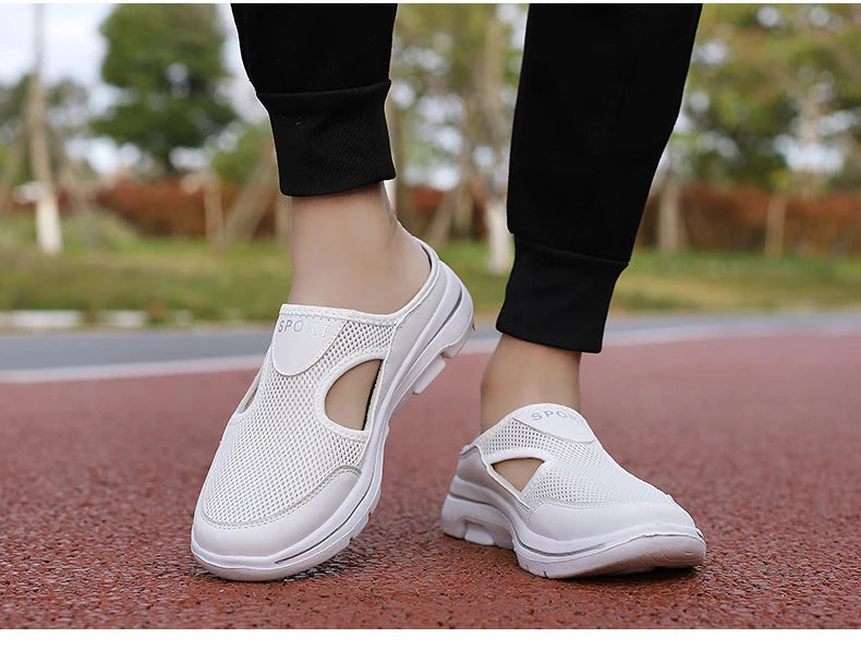 Women Walking Men Fitness Mesh Slip-On Light Loafers Summer Sports Shoes Outdoor Flats Breathable Running Sneakers Size 35-48