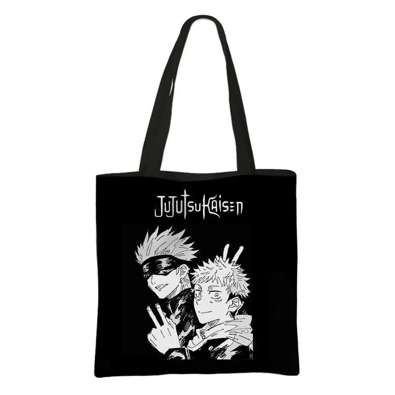 Japanese Anime Jujutsu Kaisen Tote Bags Gojo Satoru Tops Yuji Itadori Girls Shoulder Bag Women Handbag Beach Party Shopping Bag