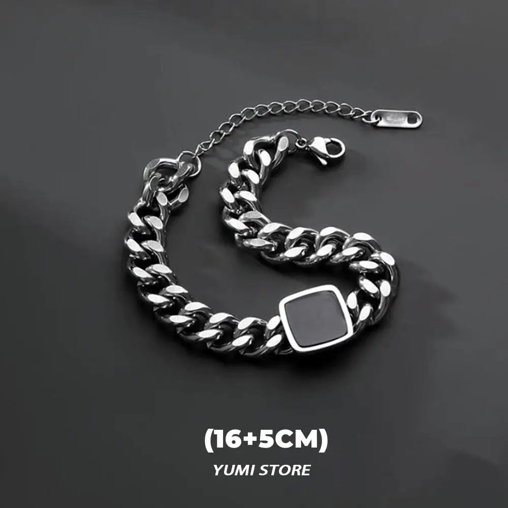 Retro Flame Cross Bracelet For Men Woman Hip Hop Titanium Steel Splice Chain Charm Unisex Jewelry Cool Kpop Luxury Accessories