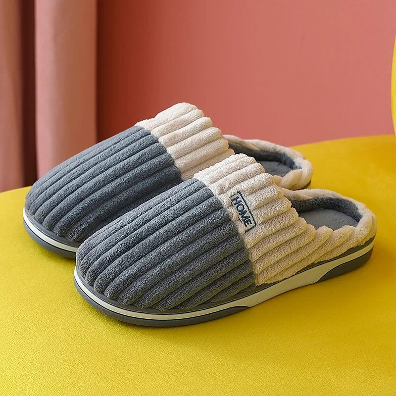 New Big Size 48 49 Men Home Slippers Winter Warm Slipper Couples Comfort Furry Shoes Casual Shoes Indoor Thick Plush Slides