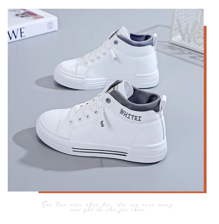 Women's Fashion High-top Breathable Sneakers 2023 Trend White Flat Casual Sports Designer Running Shoes for Woman Tennis Ladies - reetell