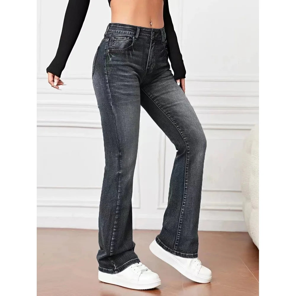 Women Stretch Denim Jeans Ladies Slim Straight Pants Casual Pantalones de mujer pantalon femme - reetell