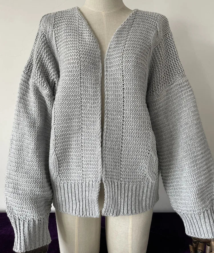 Cardigan Women Sweaters New Cardigan Batwing long-sleeved Plush Loose Outside Knit Sweaters Women Fashion HHX2035 - reetell