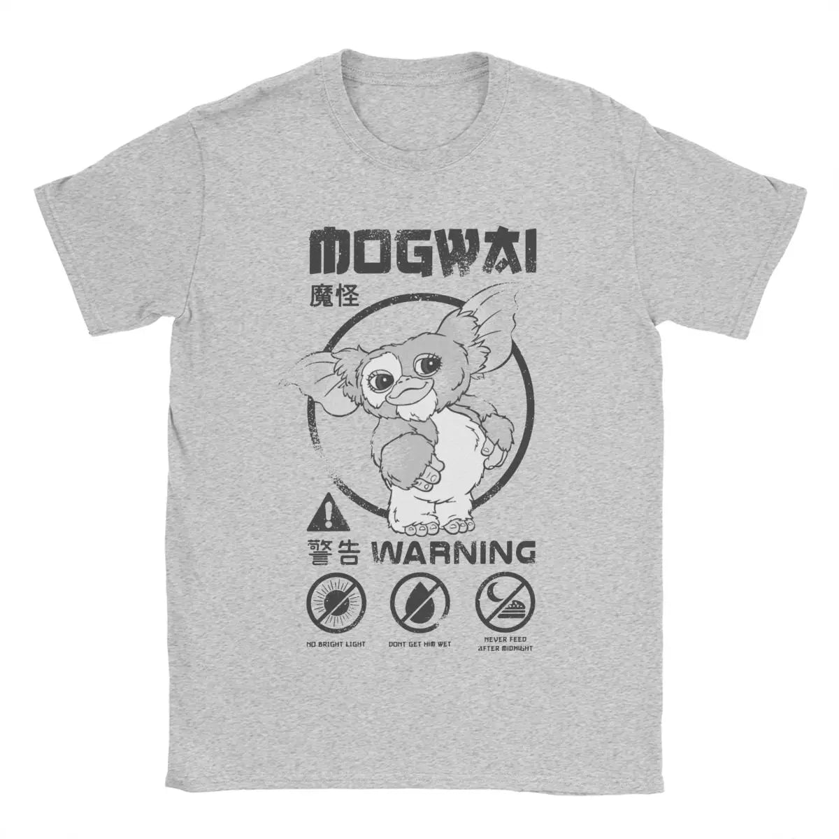 Men Gremlins Mogwai Rules T Shirt Gizmo 80s Movie Pure Cotton Tops Vintage Short Sleeve Crew Neck Tees Printed T-Shirts