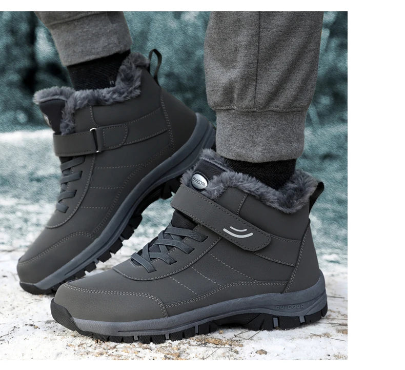 Winter Women Snow Boots Warm Plus Velvet Men Cotton Shoes Windproof Women's Boots Comfortable Casual Shoes Non-slip Hiking Boots - reetell