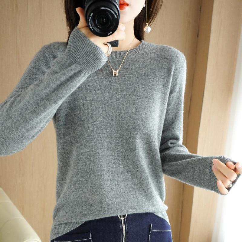 2024 Women Sweater Spring Autumn Long Sleeve O-neck Pullovers Warm Bottoming Shirts Korean Fashion Sweater Knitwear Soft Jumpers - reetell