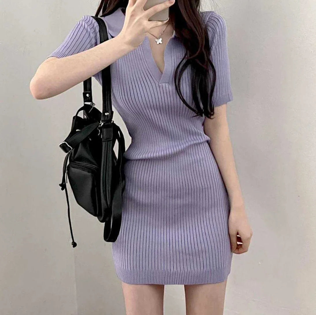 White Female Dresses 2024 Tight Mini Purple Clothing Bodycon Short Black Women's Dress Loose New in Cotton Promotion Outfits Y2k - reetell