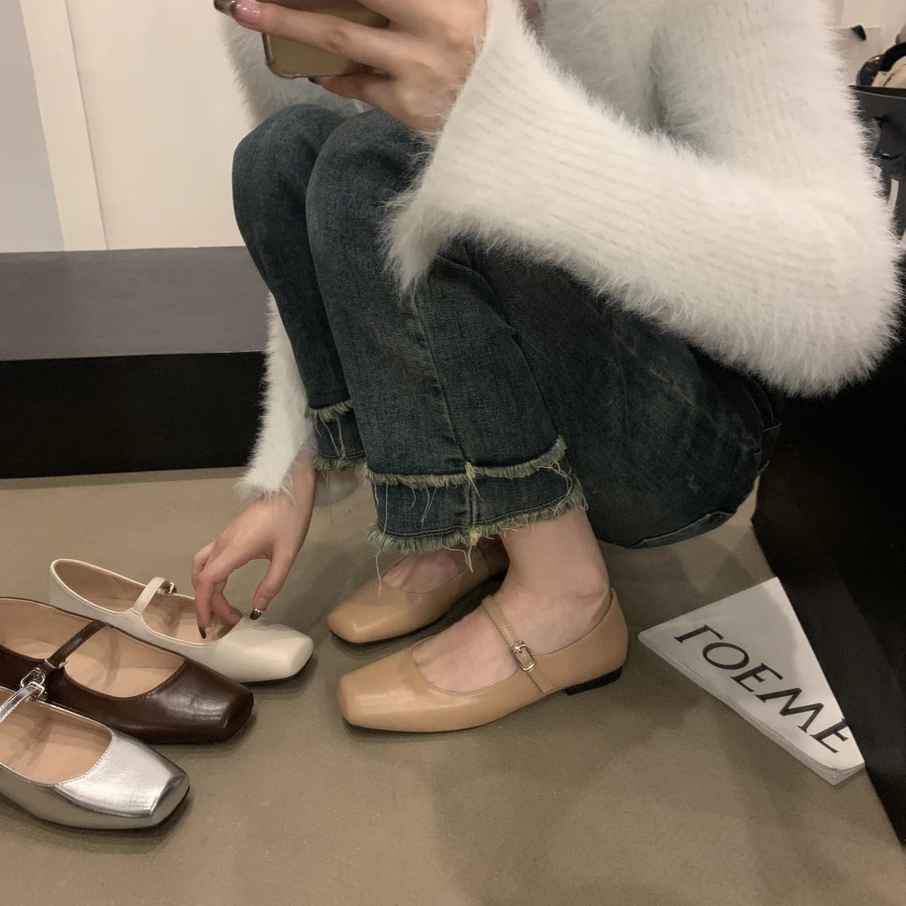 2024 Spring Single Shoes Fashion Shallow Slip On Women Flat Shoes Ladies Casual Outdoor Ballerina Shoe - reetell