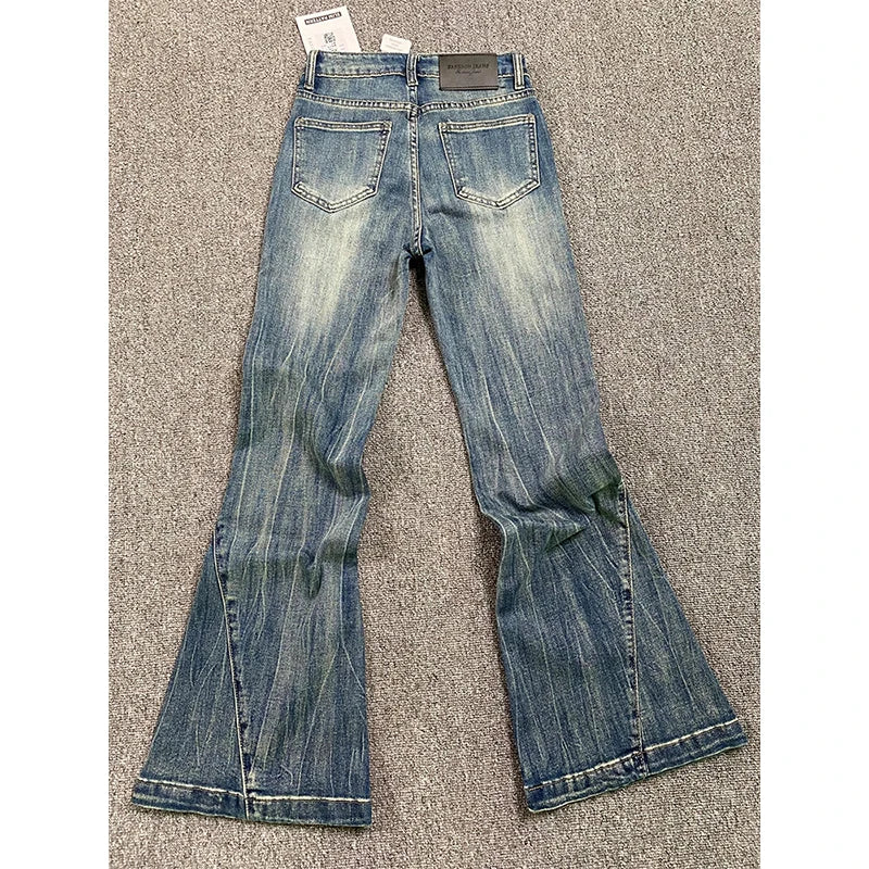 Women's Blue Jeans Vintage Korean Baggy Cowboy Pants Harajuku Wide Denim Trouser 90s Aesthetic Y2k 2000s Trashy Emo Clothes 2023 - reetell