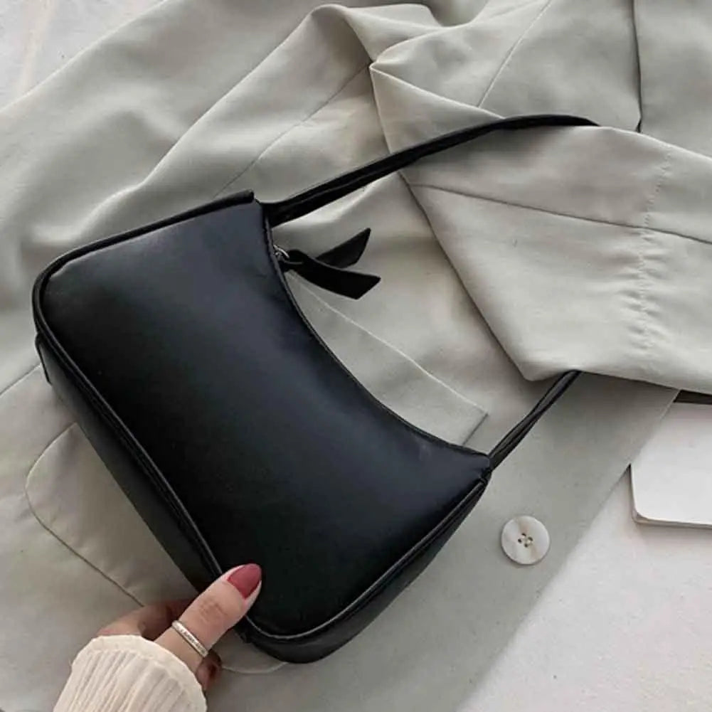 Handle Bag Women Retro Handbag PU Leather Shoulder Totes Underarm Vintage Top Handle Bag Female Small Subaxillary Bags Clutch - reetell