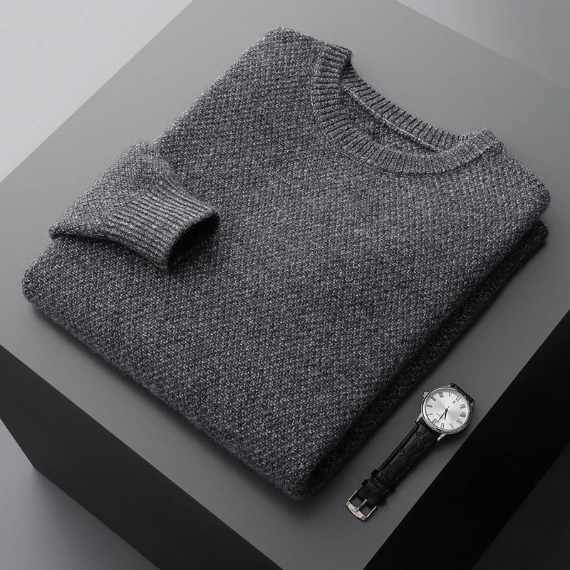 Zocept High Quality Cashmere Sweater Men Winter Casual Round Neck Thick Warm Pullover Male Knitted Jacquard Sweaters Pullovers - reetell