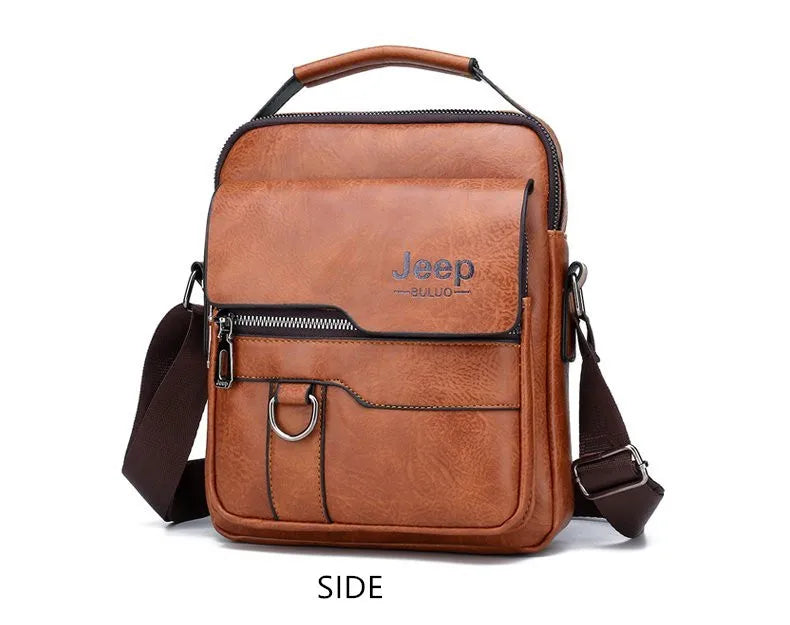 JEEP BULUO Crossbody Messenger Bags Business Casual Handbag Brand Shoulder New High Quality Leather For Men Business Casual Fash