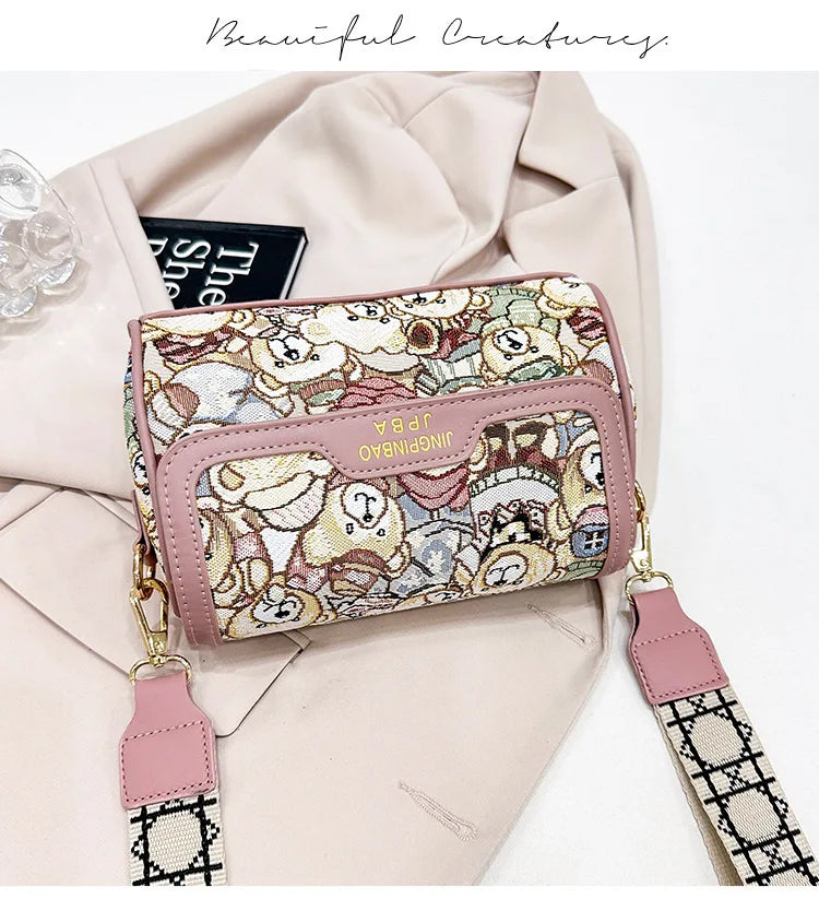 Casual Crossbody Bag Bear Pattern Stylish and Playful Handbags Women Bags Shoulder Hand Bags for Women Purses and Handbags ﻿