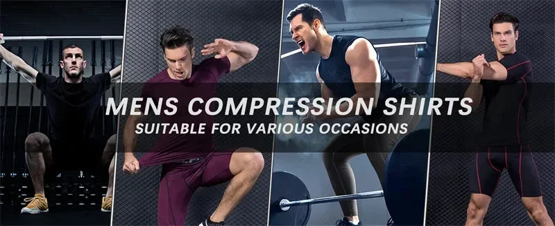 Men's Compression Shirts Summer Short Sleeves Tees T-shirt Gym Workout Fitness Running Tops Undershirts Baselayer Sportswear