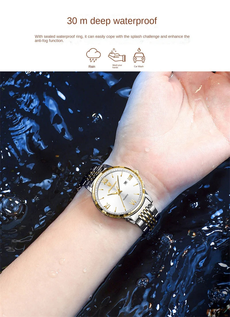 POEDAGAR New Quartz Watch Women Watches Ladies Stainless Steel Strap Waterproof Calendar Wristwatch Female Relogio Feminino