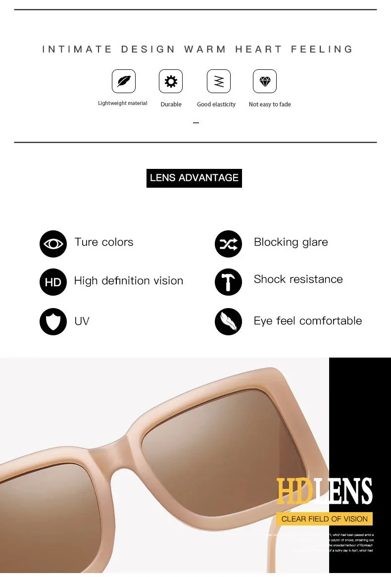 New Fashion Oversized The Letter B Square Luxury Trend Sunglasses Women Men Retro Rectangle Sunglasses Gafas De Sol - reetell