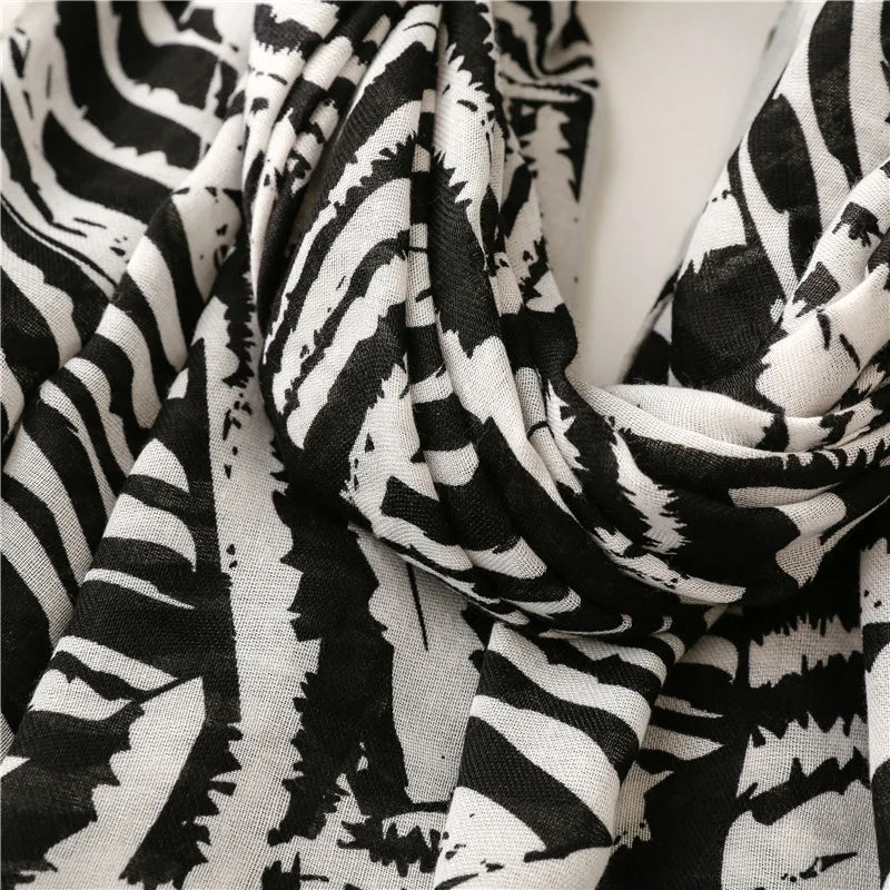 NEW Women's Scarf Zebra Pattern Print Scarves Spring Autumn Stripe Shawl And Wraps For Lady Muffler Hijab 180*90cm - reetell