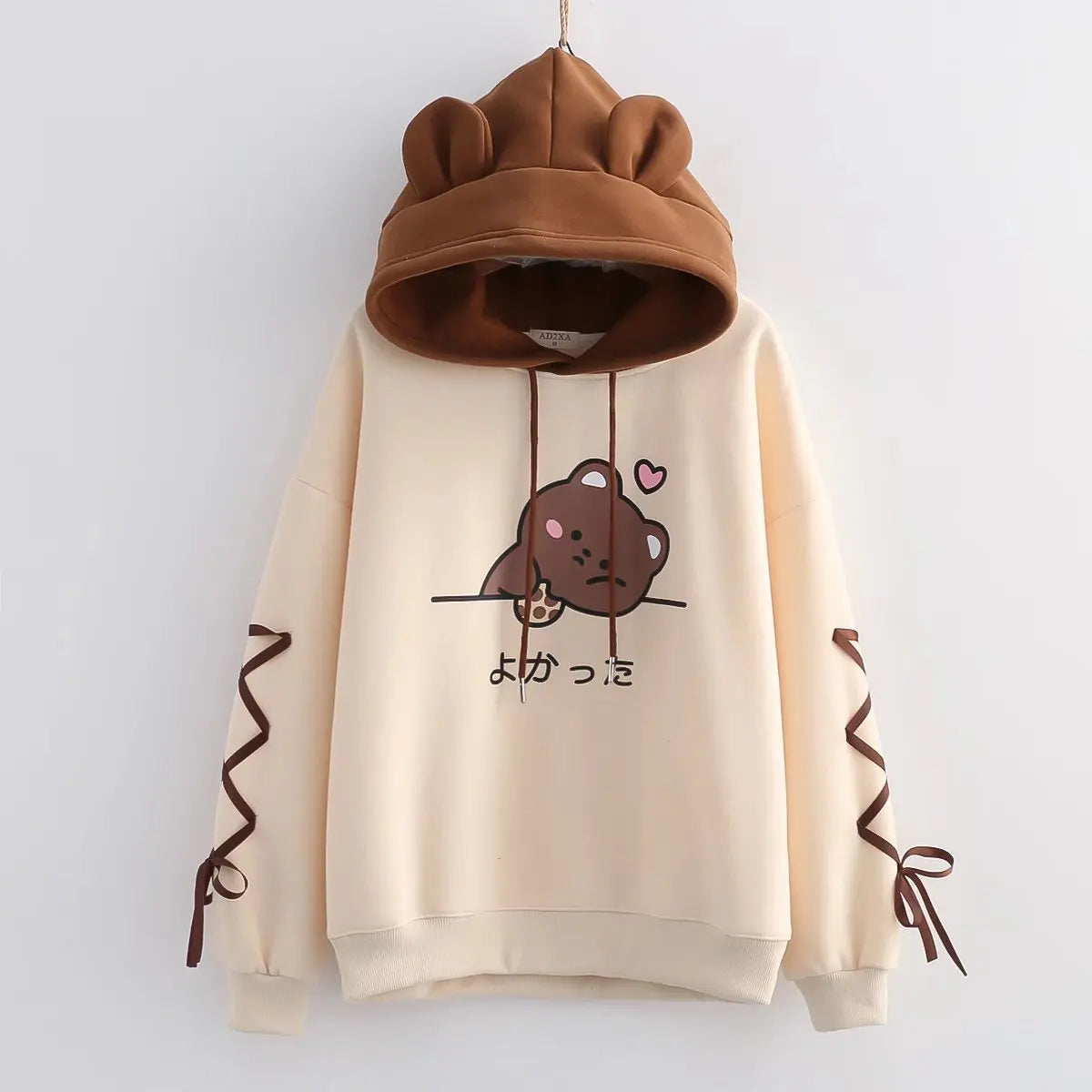 Hot Autumn Cute Fox Printing Hooded Sweatshirt Women Clothing Pullovers Plus Velvet Patchwork Female Sweet Thick Warm Hoodies - reetell