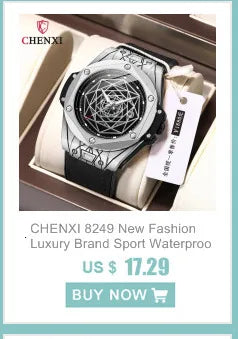 Chenxi 976 Leather Chronograph Date Men's Phase Of The Moon Timing Business Luminous Quartz Watch Relojes para hombres