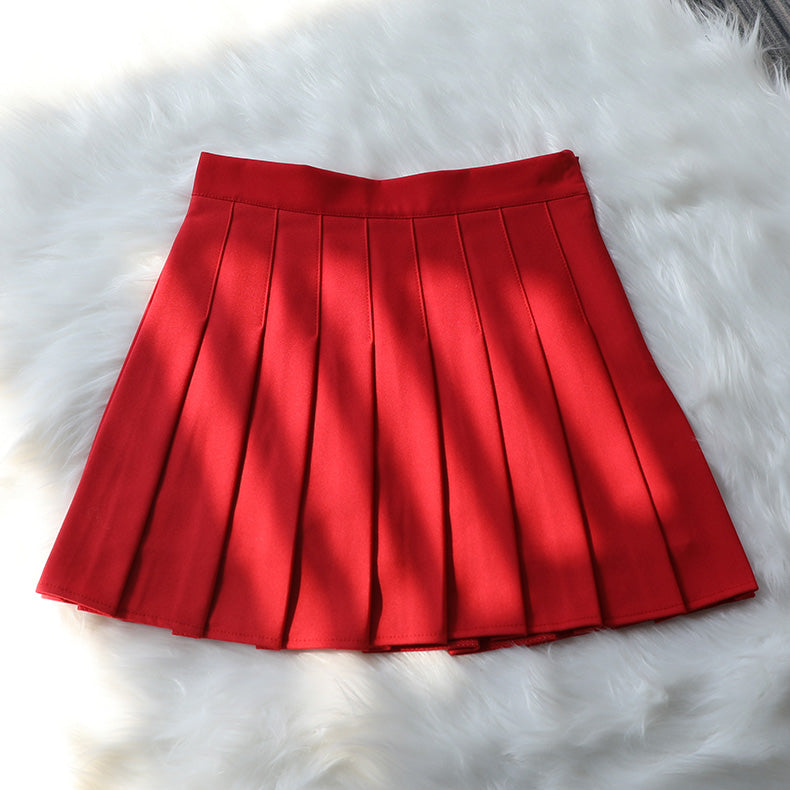 Black Pleated Skirts High Waist A-Line Woman Clothing Korean Autumn School Uniform Harajuku Short Blue Skirt for Girls Dance - reetell