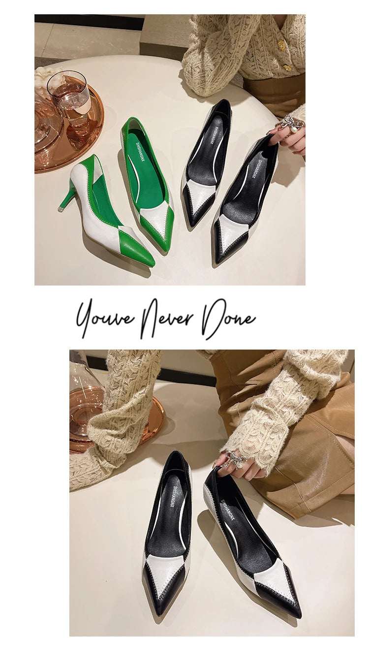 Summer New Pointed Toe Stiletto Sandals High Heel Women's Shoes Banquet Party Women's Shoes Fashion Wedding Shoes 6.5-9cm Pumps