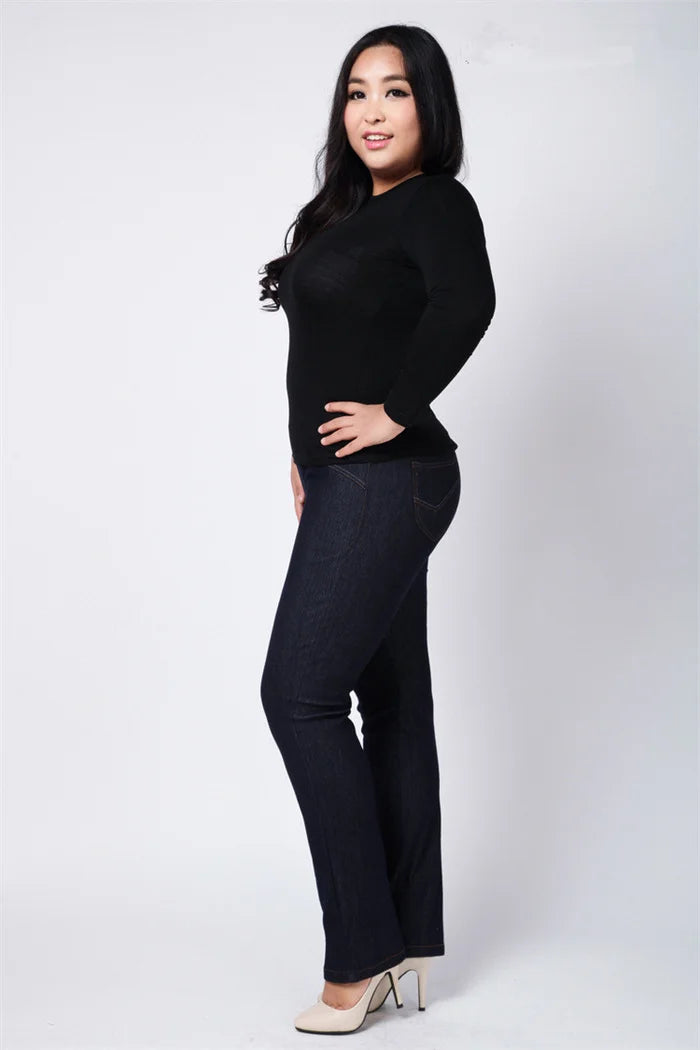 High Waisted Slim Fit Jeans Female Stretched Plus Size 150KG 6XL 7XL 8XL 9XL 5XL Lady150KG Denim Pants Oversized Women Trousers - reetell