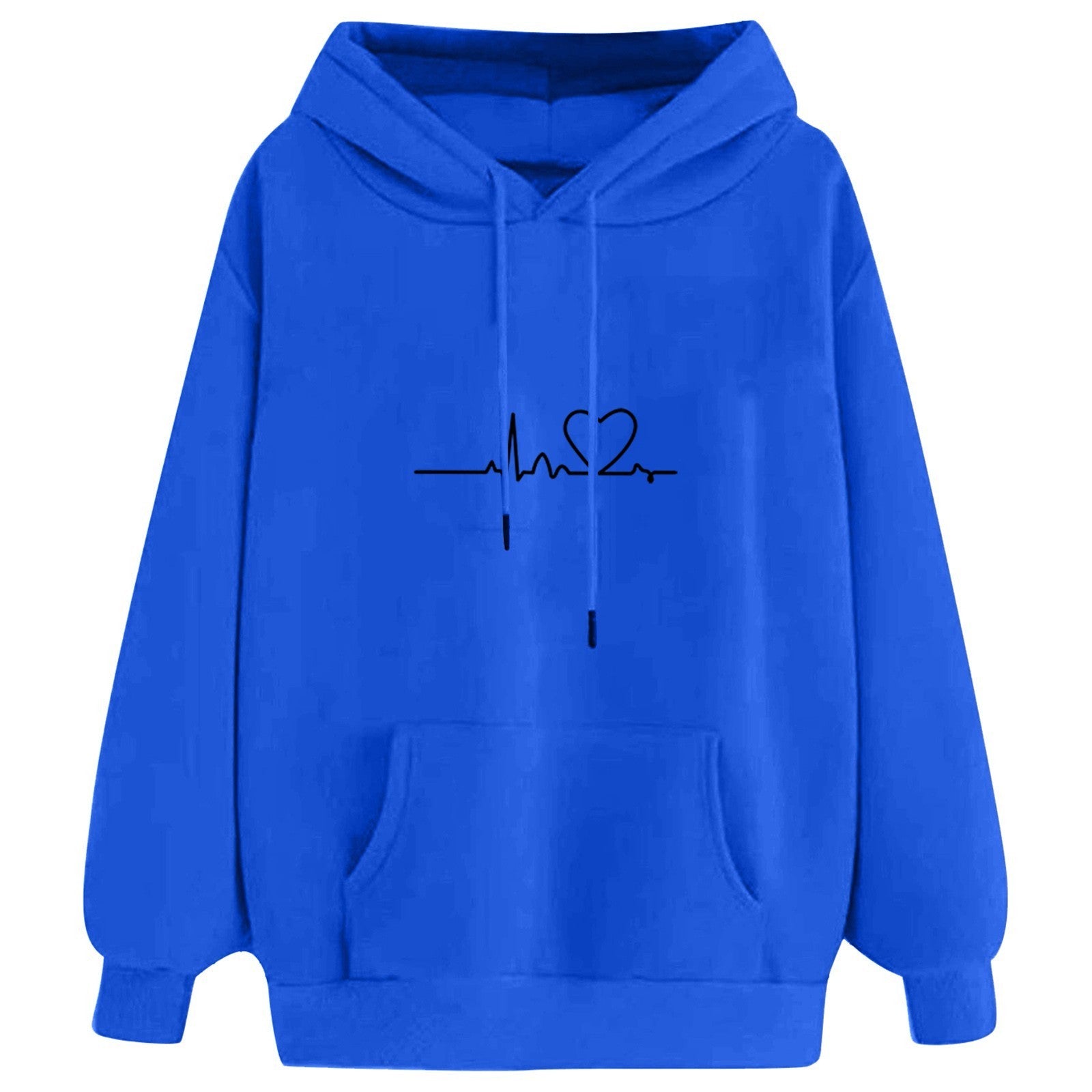 Hoodies for Women Solid Long Sleeve Sports Fun Print Sweatshirts Female Autumn Winter Casual Loose Hooded Sweatshirt - reetell