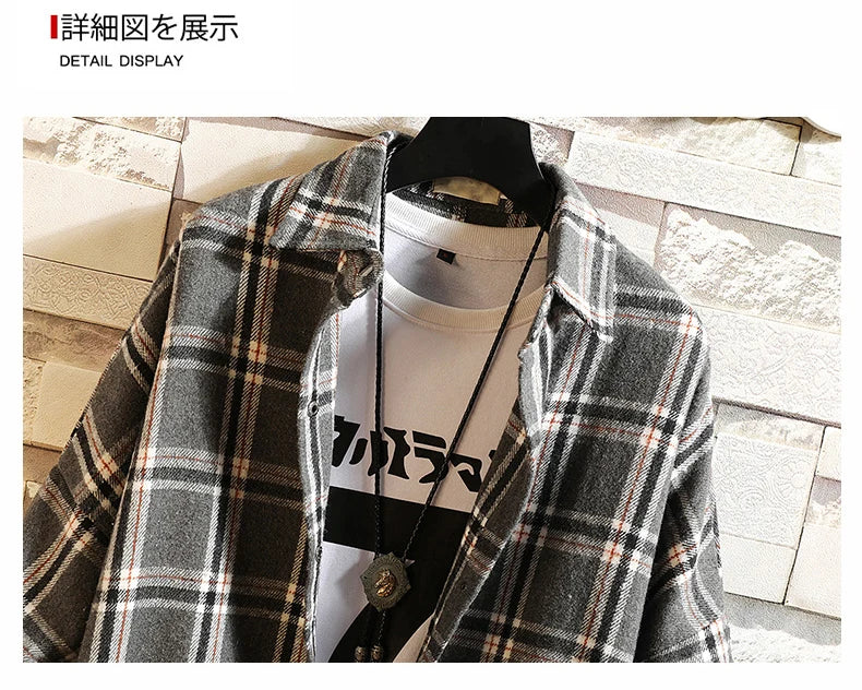 LAPPSTER-Youth  Long Sleeve Winter Y2k Streetwear Fleece Shirts Flannel Harajuku Plaid Shirt Vintage Korean Fashions Clothes