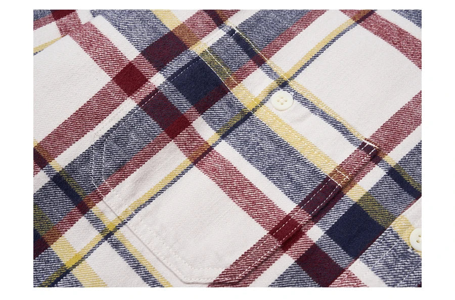 SIMWOOD High Standard Series 2024 Autumn New 280gsm Flannel Fabric Plaid Shirts Oversize Check Denim Shirts