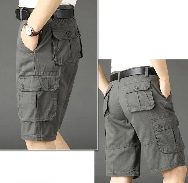 Khaki Half Men's Cargo Shorts Solid Male Bermuda Short Pants Big and Tall Designer Jogger Baggy New In Homme Jorts Cotton Luxury