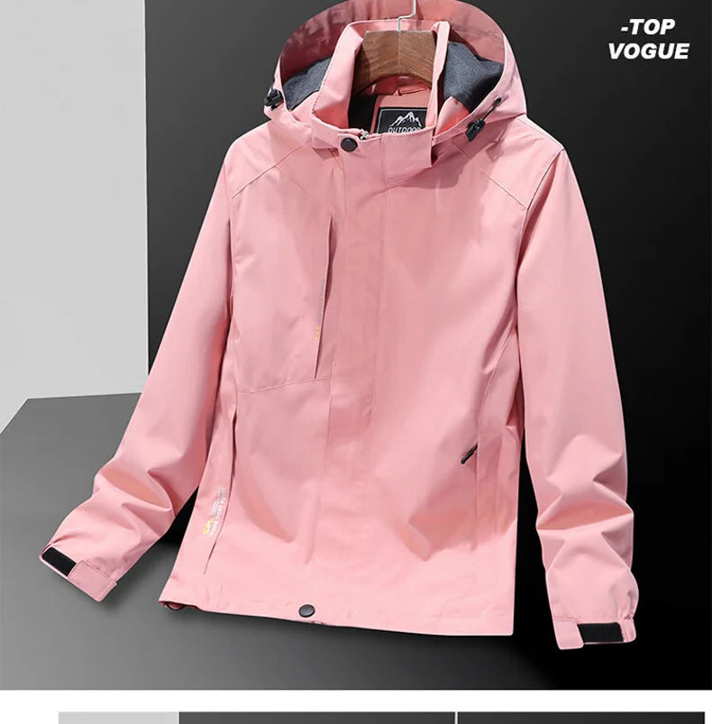 Casual Men's Lightweight Windbreaker Jacket Spring and Autumn Waterproof Work Hooded Sports Raincoat Unisex Camping Travel Coat - reetell