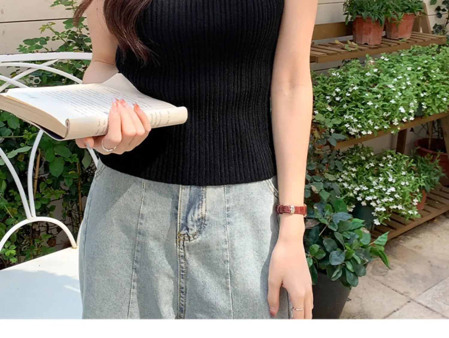 AOSSVIAO 2024 Korea Knitted Vests Women Top O-neck Solid Tank Blusas Y2K Summer New Fashion Female Sleeveless Casual Thin Tops - reetell