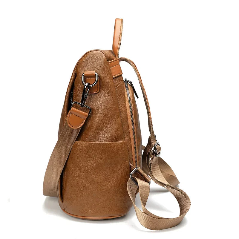 2 in 1 Women Backpacks Luxury Designers Anti Theft Korean Style Pu Leather Work Fashion Backpacks University Shoulder Bag Casual