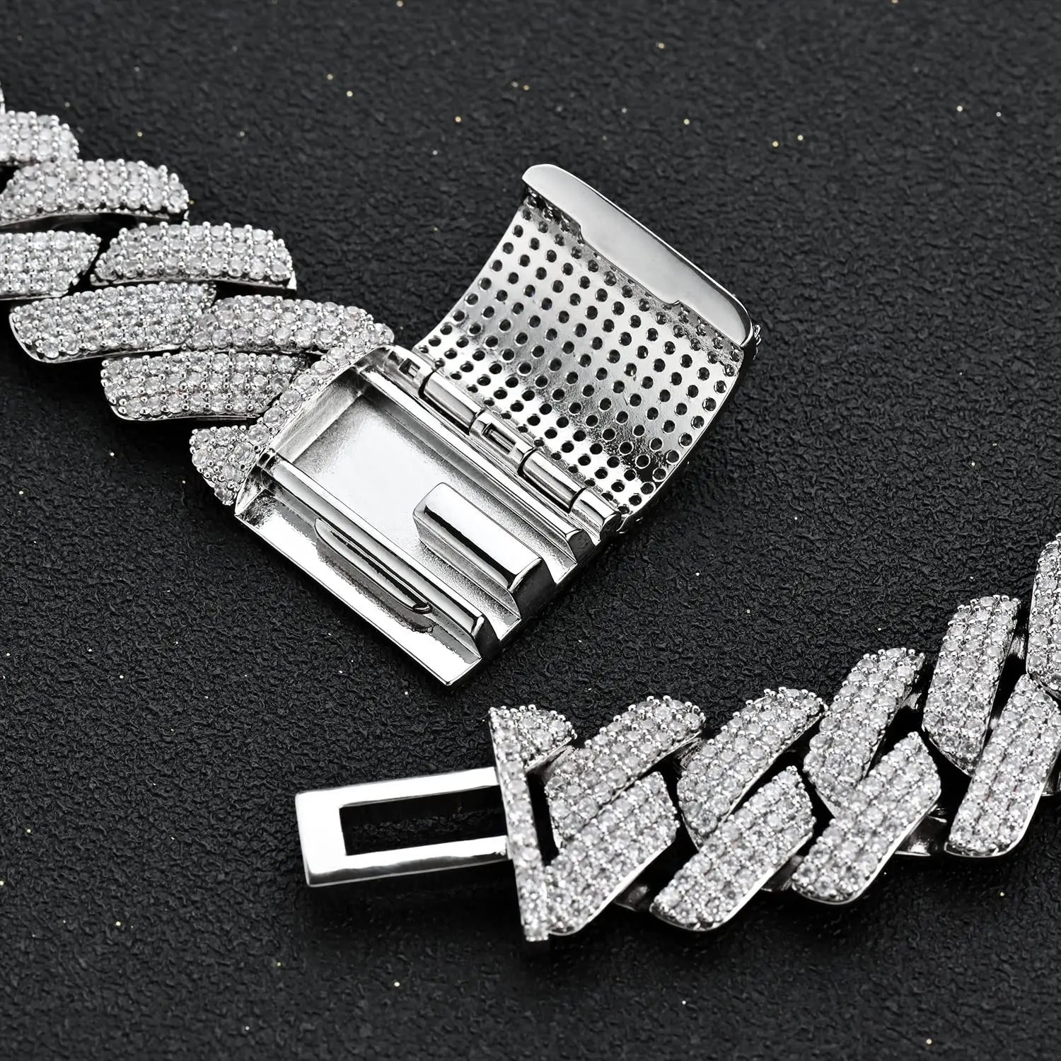 Iced Out 10-20mm Mens Miami Cuban Link Necklace Hip Hop CZ Cubic Zirconia Bling Prong Cuban Chain